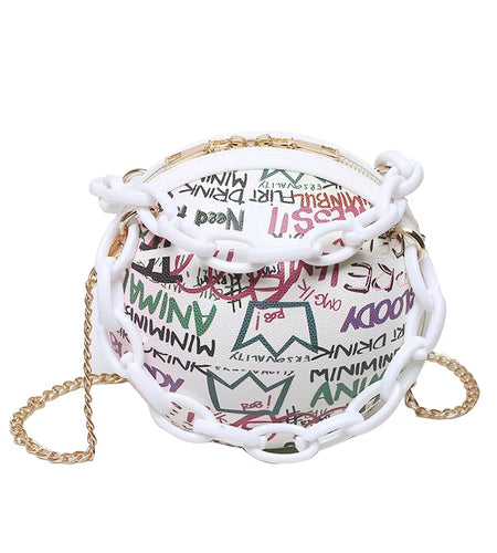 Brand Graffiti Basketball Bags for Women Newshoulder Bag Fashion Chain Purses and Handbags Designer Crossbody Bag Luxury Satchel