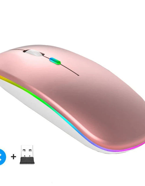 Load image into Gallery viewer, Rechargeable Wireless Mouse Bluetooth-Compatible 2.4Ghz Dual Modes Computer Mice with Nano Receiver for PC Laptop Macbook
