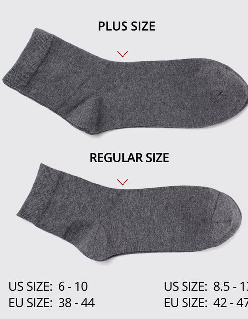 Load image into Gallery viewer, 5/10 Pairs Men'S Cotton Blend Socks Black Business Men Socks Soft Breathable Summer Winter for Male Socks plus Size (6.5-14)
