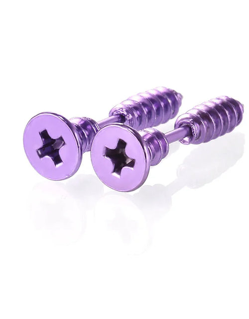 Load image into Gallery viewer, 1Pair Punk Fashion Gold Black Colorful Stainless Steel Nail Screw Stud Earring for Women Men Helix Ear Body Piercing Jewelry
