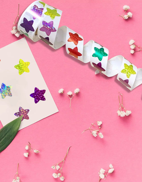 Load image into Gallery viewer, 50-500Pcs Colorful Star Stickers for Kids Reward School Classroom Adhesive Holographic Star Stickers for Teachers DIY Craft
